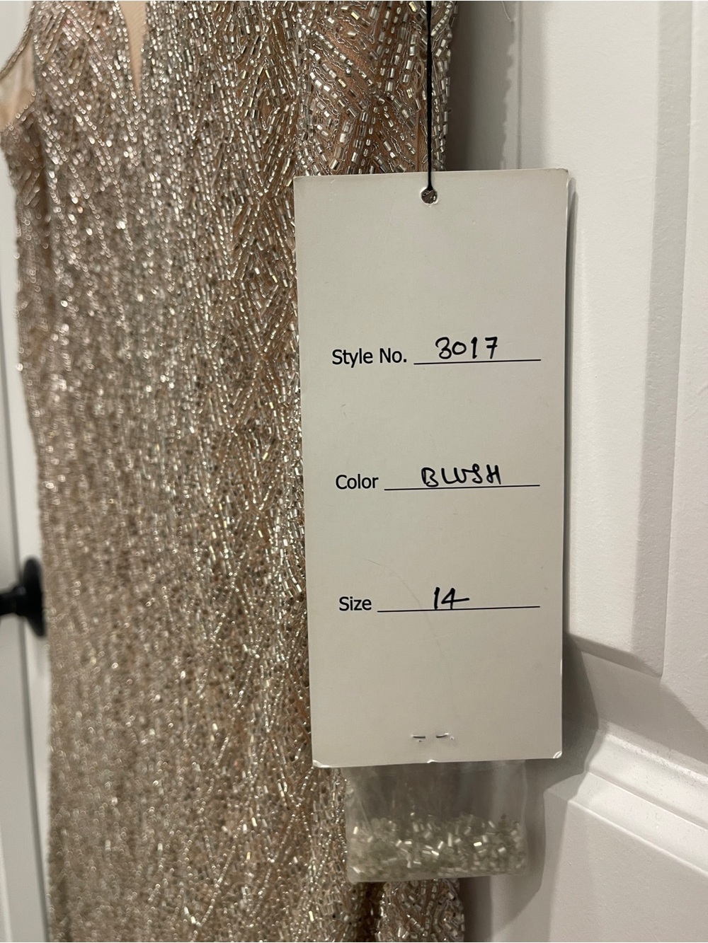 NWT Primavera Couture Champagne Sequin Maxi Gown - Picture 8 of 13